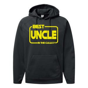 Best Uncle In The Galaxy Funny Performance Fleece Hoodie