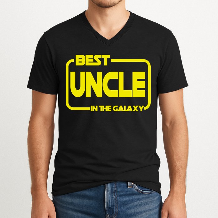 Best Uncle In The Galaxy Funny V-Neck T-Shirt