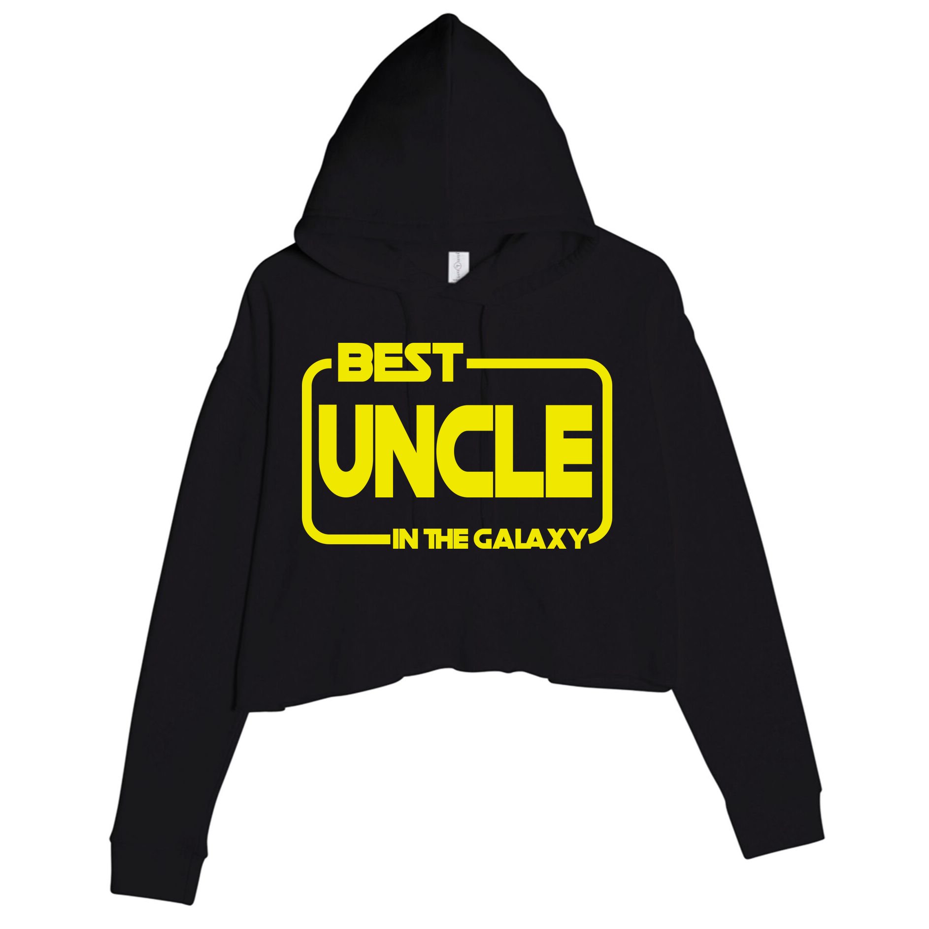 Best Uncle In The Galaxy Funny Crop Fleece Hoodie
