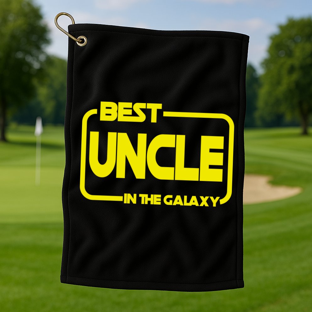 Best Uncle In The Galaxy Funny Golf Towel