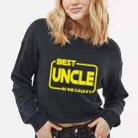 Best Uncle In The Galaxy Funny Cropped Pullover Crew