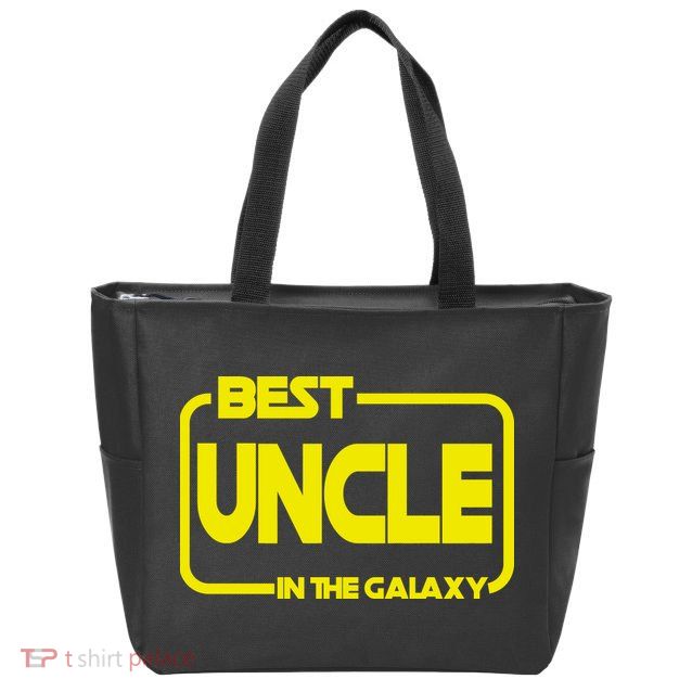 Best Uncle In The Galaxy Funny Zip Tote Bag