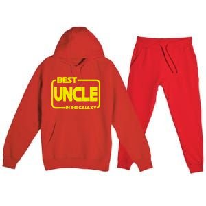 Best Uncle In The Galaxy Funny Premium Hooded Sweatsuit Set