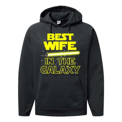 Best Wife In The Galaxy Performance Fleece Hoodie