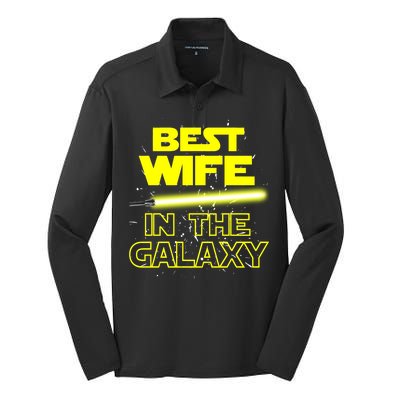 Best Wife In The Galaxy Silk Touch Performance Long Sleeve Polo