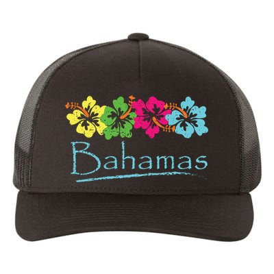 Bahamas Exotic Tropical Beach And Vacation Vintage Print Yupoong Adult 5-Panel Trucker Hat