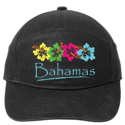 Bahamas Exotic Tropical Beach And Vacation Vintage Print 7-Panel Snapback Hat