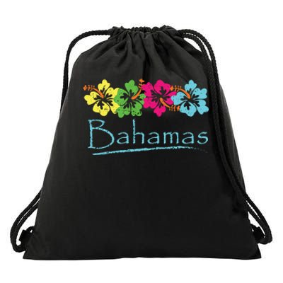 Bahamas Exotic Tropical Beach And Vacation Vintage Print Drawstring Bag