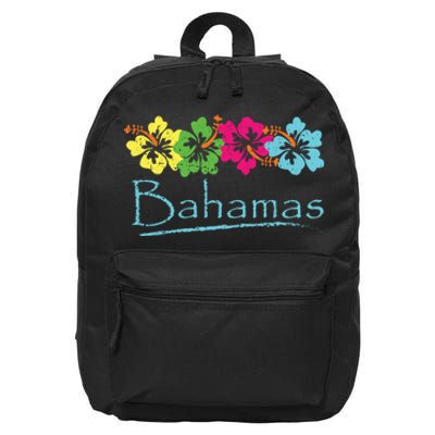 Bahamas Exotic Tropical Beach And Vacation Vintage Print 16 in Basic Backpack