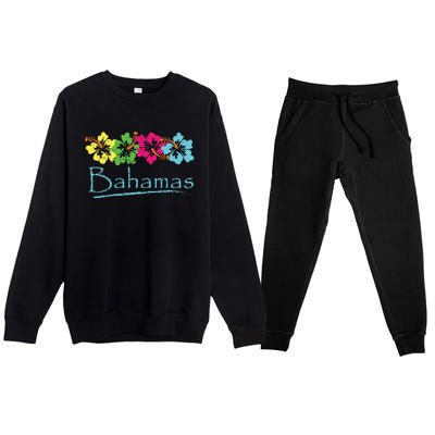 Bahamas Exotic Tropical Beach And Vacation Vintage Print Premium Crewneck Sweatsuit Set