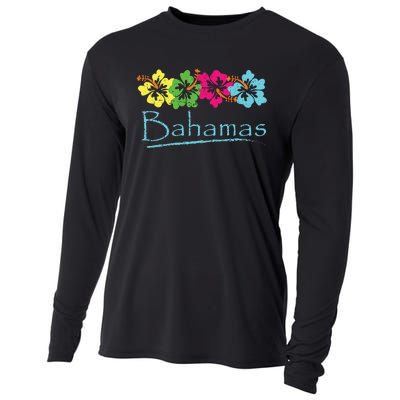 Bahamas Exotic Tropical Beach And Vacation Vintage Print Cooling Performance Long Sleeve Crew