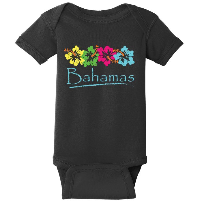 Bahamas Exotic Tropical Beach And Vacation Vintage Print Baby Bodysuit