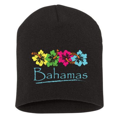 Bahamas Exotic Tropical Beach And Vacation Vintage Print Short Acrylic Beanie