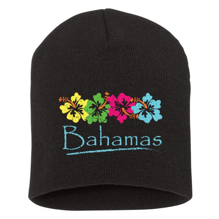 Bahamas Exotic Tropical Beach And Vacation Vintage Print Short Acrylic Beanie