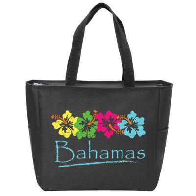 Bahamas Exotic Tropical Beach And Vacation Vintage Print Zip Tote Bag