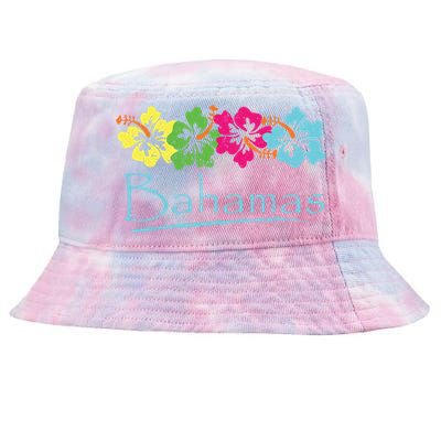 Bahamas Exotic Tropical Beach And Vacation Vintage Print Tie-Dyed Bucket Hat