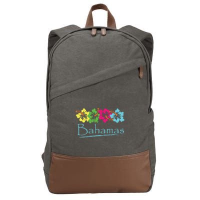 Bahamas Exotic Tropical Beach And Vacation Vintage Print Cotton Canvas Backpack