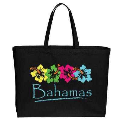 Bahamas Exotic Tropical Beach And Vacation Vintage Print Cotton Canvas Jumbo Tote