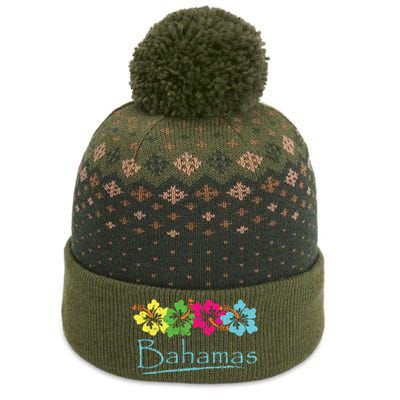 Bahamas Exotic Tropical Beach And Vacation Vintage Print The Baniff Cuffed Pom Beanie