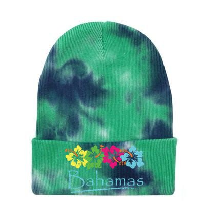 Bahamas Exotic Tropical Beach And Vacation Vintage Print Tie Dye 12in Knit Beanie