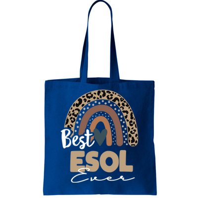 Best Esol Teacher Ever Boho Rainbow Teacher Appreciation Cool Gift Tote Bag