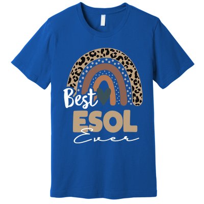 Best Esol Teacher Ever Boho Rainbow Teacher Appreciation Cool Gift Premium T-Shirt