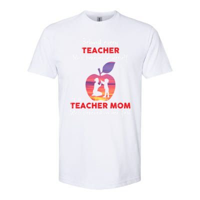 Behind Every Teacher Who Believes In Herself Is Teacher Mom Gift Softstyle CVC T-Shirt