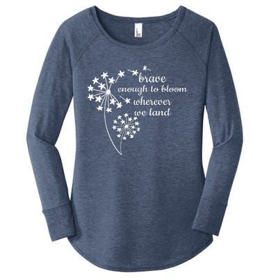 Brave Enough To Bloom Month US Army Veteran Women's Perfect Tri Tunic Long Sleeve Shirt