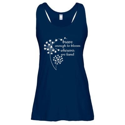 Brave Enough To Bloom Month US Army Veteran Ladies Essential Flowy Tank