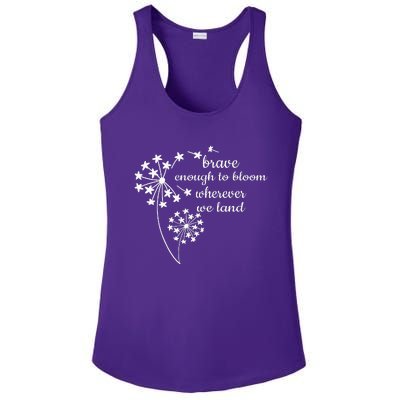 Brave Enough To Bloom Month US Army Veteran Ladies PosiCharge Competitor Racerback Tank