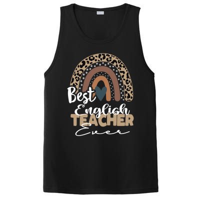 Best English Teacher Ever Boho Rainbow Teacher Appreciation Cute Gift PosiCharge Competitor Tank