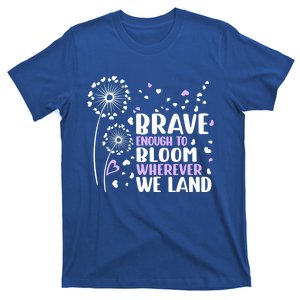 Brave Enough To Bloom Military Month Purple Up Funny Gift T-Shirt