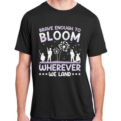 Brave Enough To Bloom Purple Up Military Month Great Gift Adult ChromaSoft Performance T-Shirt