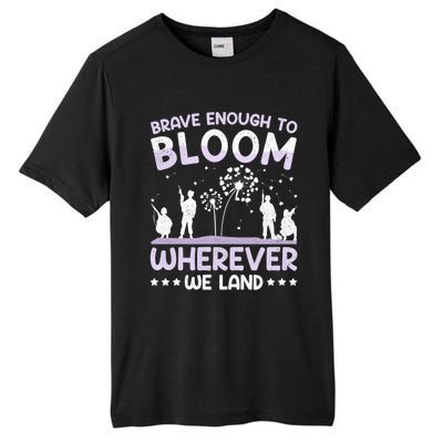 Brave Enough To Bloom Purple Up Military Month Great Gift Tall Fusion ChromaSoft Performance T-Shirt