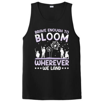 Brave Enough To Bloom Purple Up Military Month Great Gift PosiCharge Competitor Tank