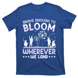 Brave Enough To Bloom Purple Up Military Month Great Gift T-Shirt