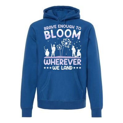 Brave Enough To Bloom Purple Up Military Month Great Gift Premium Hoodie