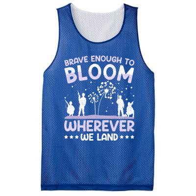 Brave Enough To Bloom Purple Up Military Month Great Gift Mesh Reversible Basketball Jersey Tank