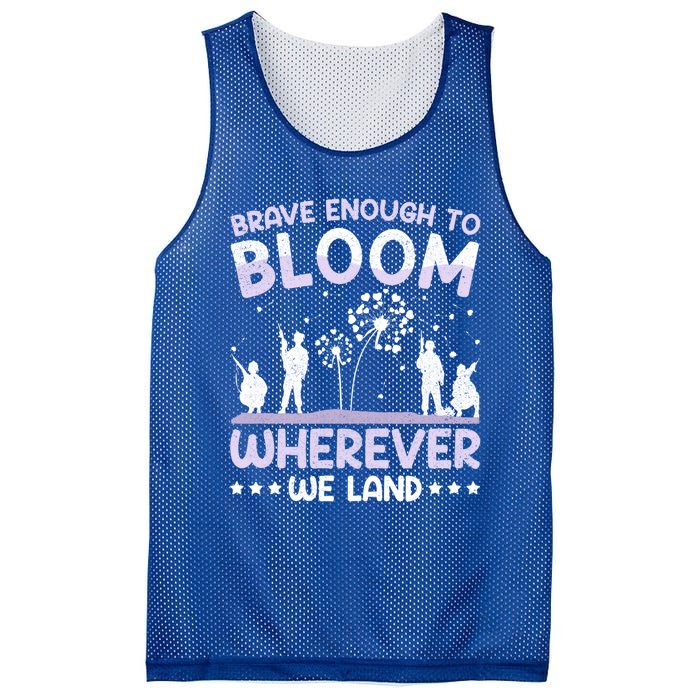 Brave Enough To Bloom Purple Up Military Month Great Gift Mesh Reversible Basketball Jersey Tank