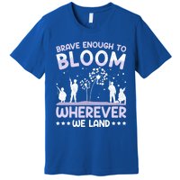 Brave Enough To Bloom Purple Up Military Month Great Gift Premium T-Shirt