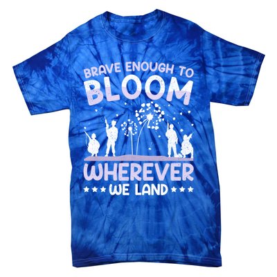 Brave Enough To Bloom Purple Up Military Month Great Gift Tie-Dye T-Shirt