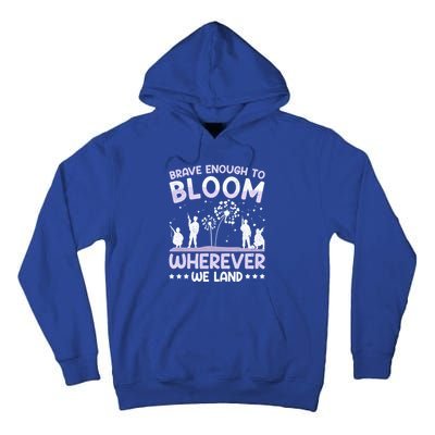 Brave Enough To Bloom Purple Up Military Month Great Gift Tall Hoodie