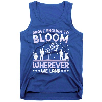 Brave Enough To Bloom Purple Up Military Month Great Gift Tank Top