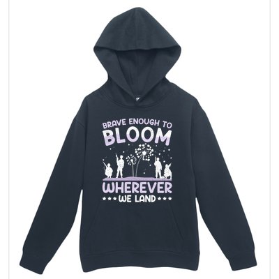 Brave Enough To Bloom Purple Up Military Month Great Gift Urban Pullover Hoodie