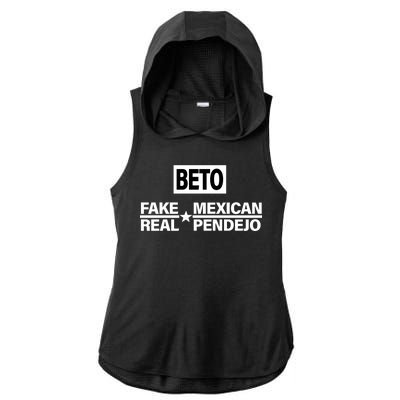 Beto Fake Mexican Real Pendejo Ladies PosiCharge Tri-Blend Wicking Draft Hoodie Tank