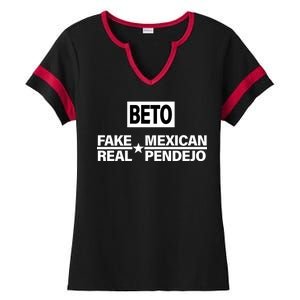 Beto Fake Mexican Real Pendejo Ladies Halftime Notch Neck Tee