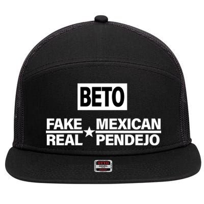 Beto Fake Mexican Real Pendejo 7 Panel Mesh Trucker Snapback Hat