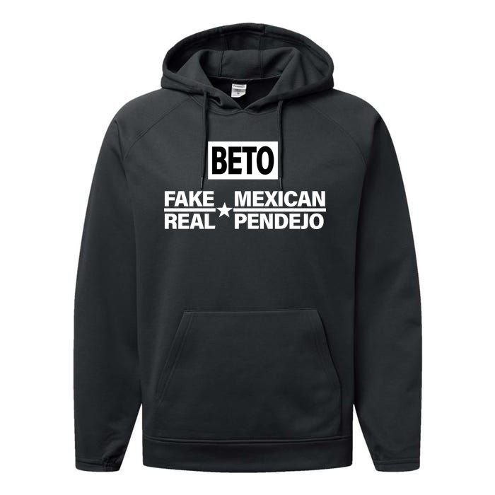 Beto Fake Mexican Real Pendejo Performance Fleece Hoodie