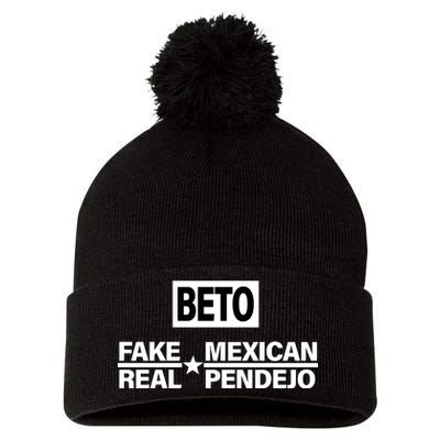 Beto Fake Mexican Real Pendejo Pom Pom 12in Knit Beanie