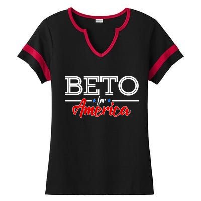 Beto For America Ladies Halftime Notch Neck Tee